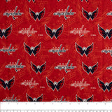 Coton imprimé LNH - Capitals de Washington - Logo - Rouge