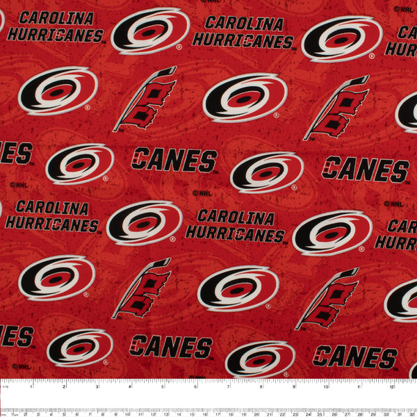 NHL cotton print - Carolina Hurricanes - Logo - Red