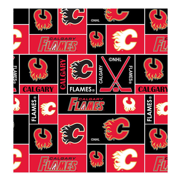 Calgary Flames (FLA) - NHL Fleece Print - Squares