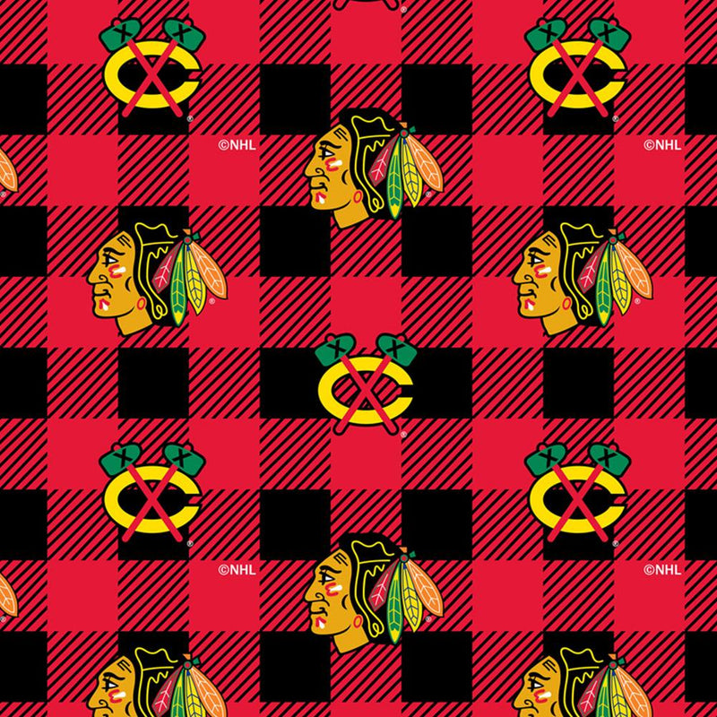 Chicago Blackhawks - NHL Fleece Print - Plaid