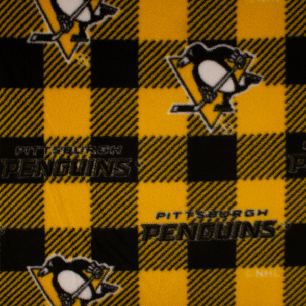 Pittsburgh Penguins - NHL Fleece Print - Buffalo plaid - Yellow