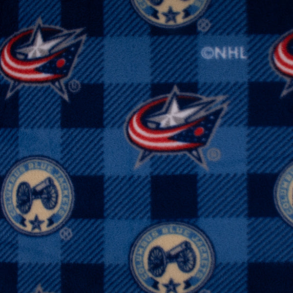 Columbus Blue Jackets - NHL Fleece Print - Buffalo plaid - Blue