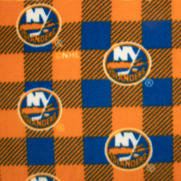 New York Islanders - NHL Fleece Print - Buffalo plaid - Orange