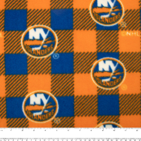 New York Islanders - NHL Fleece Print - Buffalo plaid - Orange