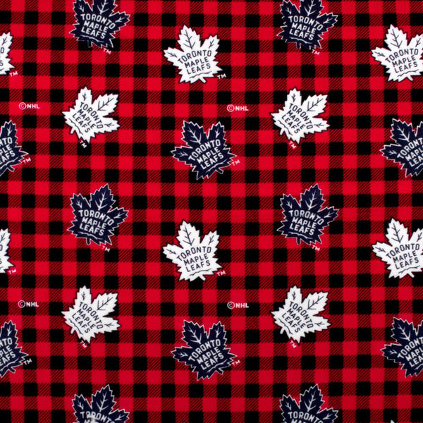 Maple Leafs de Toronto - Flanellette imprimée LNH - Carreaux - Rouge