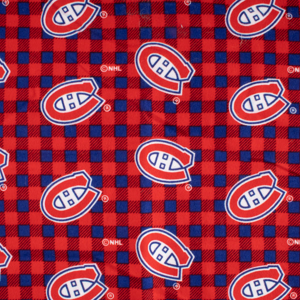 Canadiens de Montréal - Flanellette imprimée LNH - Carreaux - Rouge