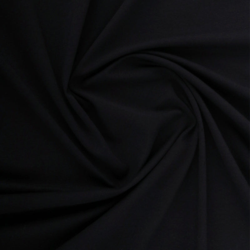 ORGANIC Cotton Lycra Solid Knit - Black