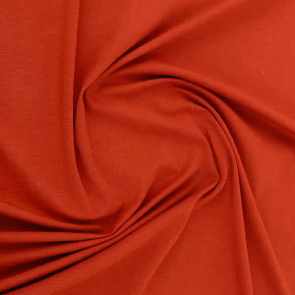 ORGANIC Cotton Lycra Solid Knit - Burnt orange