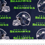 Seahawks de Seattle - Coton imprimé de la LNF - Logo - Bleu