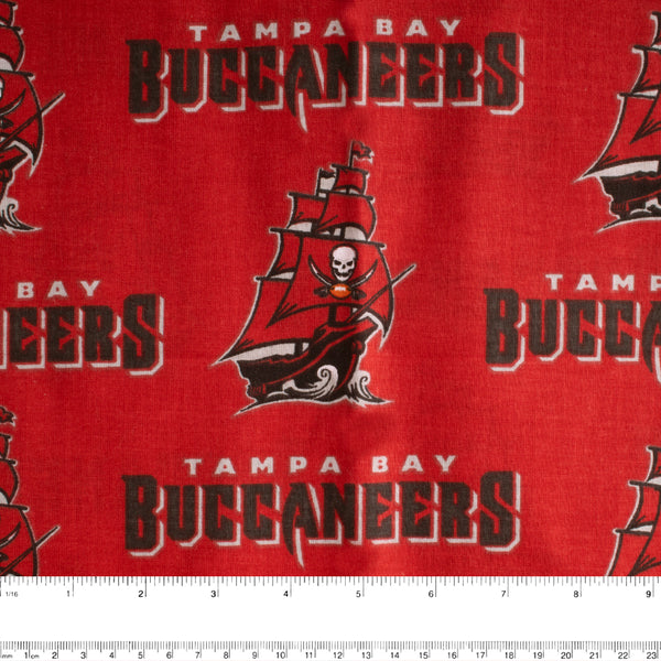 Buccaneers de Tampa Bay - Coton imprimé de la LNF - Logo - Rouge