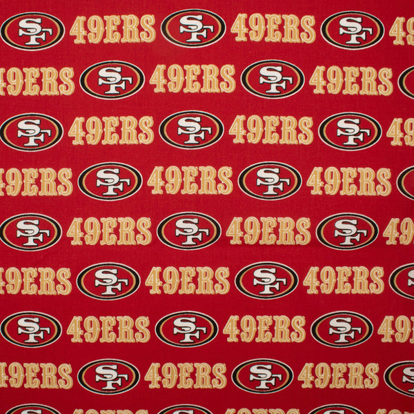 Coton imprimé - LNF - 49ers de San Francisco - Logo - Rouge