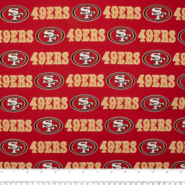 Coton imprimé - LNF - 49ers de San Francisco - Logo - Rouge