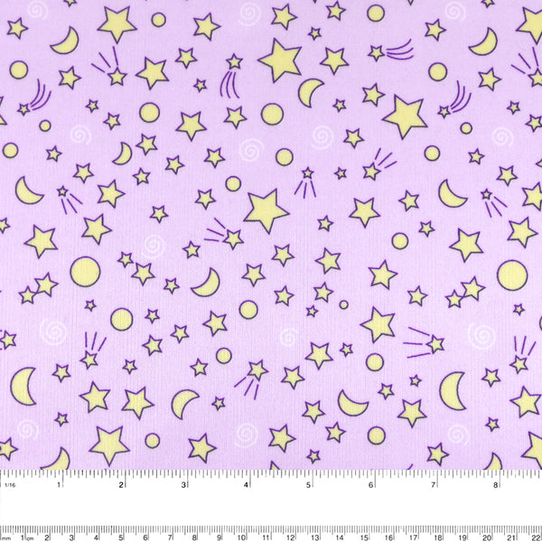Stay Dry Printed PUL - Shooting stars - Lavender