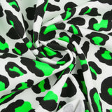 FLUORESCENT Cotton Lycra Knit - Leopard - Green