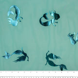 Foil Printed Tulle - Mermaid - Aqua