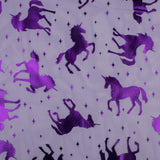 Foil Printed Tulle - Unicorn - Purple