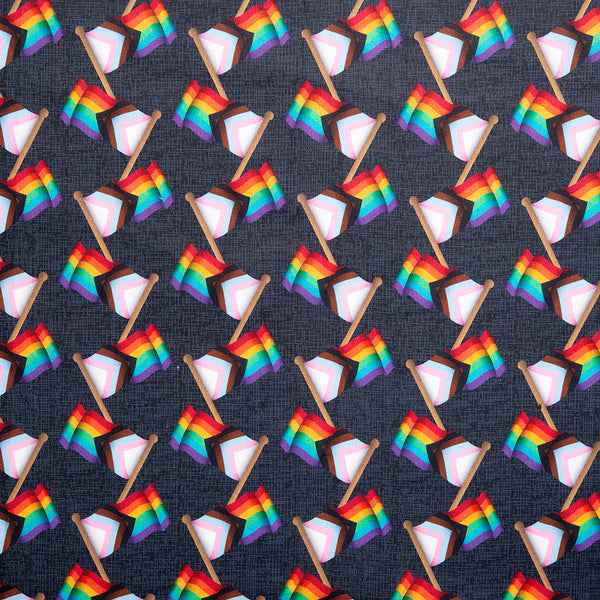 Rainbow stripe cotton - PRIDE - Flags - Black