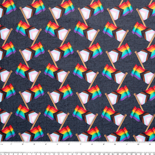 Rainbow stripe cotton - PRIDE - Flags - Black