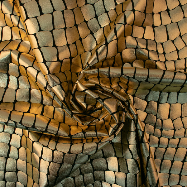 MARDI GRAS - Costuming Fabric - Crocodile - Gold
