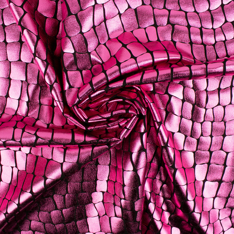 MARDI GRAS - Tissu pour déguisement - Crocodile - Rose