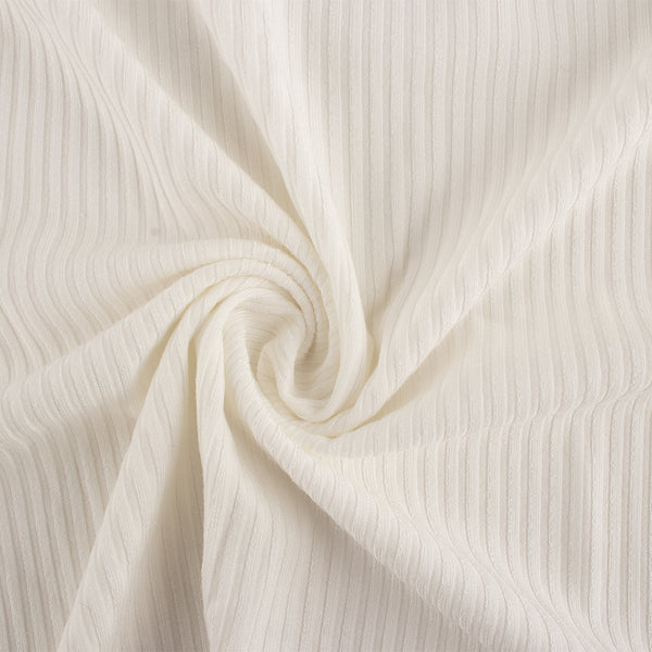 Tissu côtelé BAMBOU - Blanc