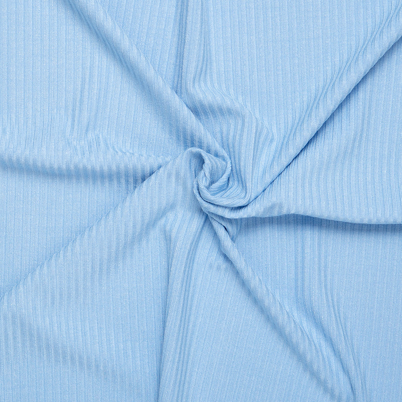 Tissu côtelé BAMBOU - Bleu