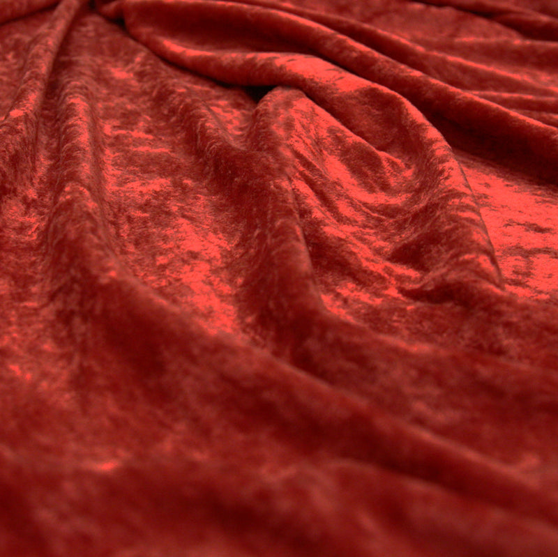 Crushed Panne Velour - Dark Red