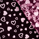 Flocked Tulle  - Hearts - Pink / White