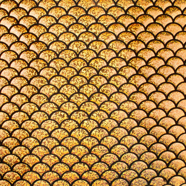 Metallic Knit - Mermaid scale - Gold