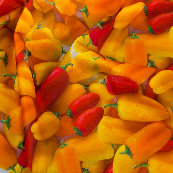 Stay dry digital printed PUL - Pepper - Orange