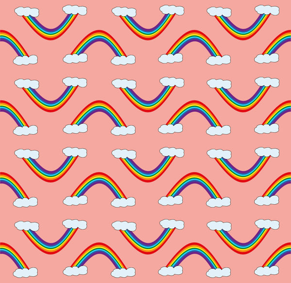 Stay dry digital printed PUL - Rainbow - Coral
