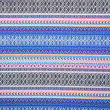 Tissu imprimé pour costume de bain - Rayure géométrique - Bleu