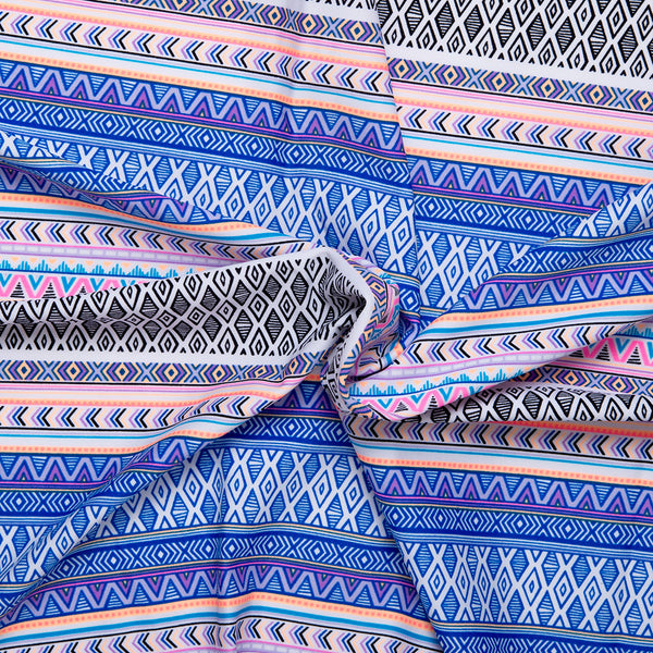 Bathing Suit Print - Geometric stripe - Blue