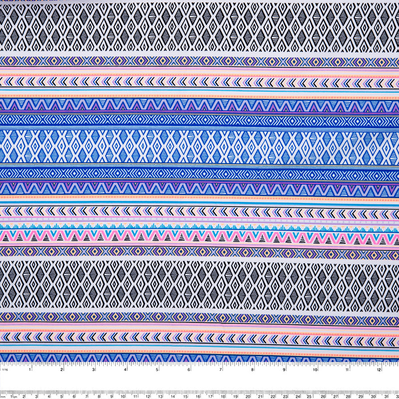 Bathing Suit Print - Geometric stripe - Blue