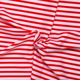 Tissu imprimé pour costume de bain - Rayures - Rouge