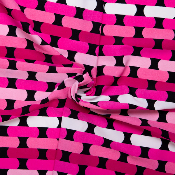 Bathing Suit Print - Basket weave - Pink