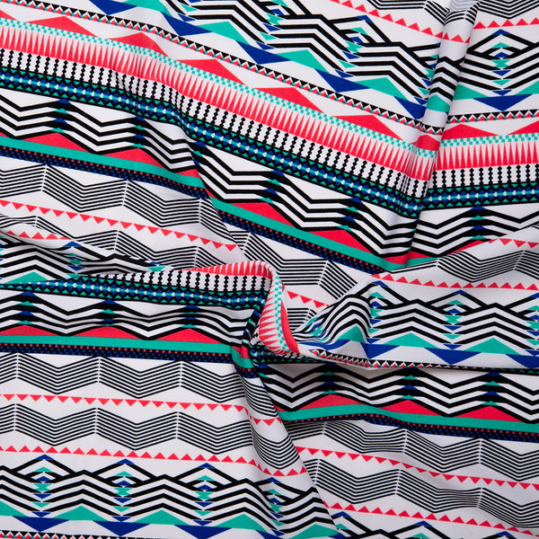 Bathing Suit Print - Geometric stripe - Red / Blue