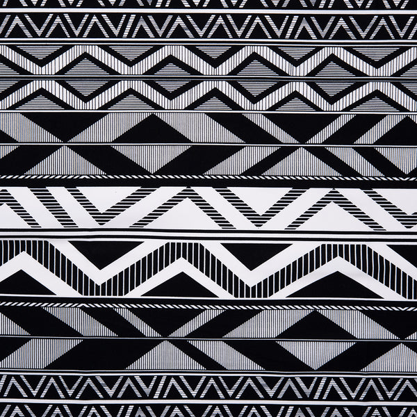 Bathing Suit Print - Geometric stripe - Black