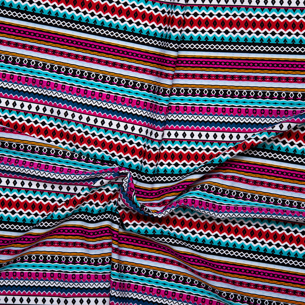 Bathing Suit Print - Geometric stripe - Blue / Pink