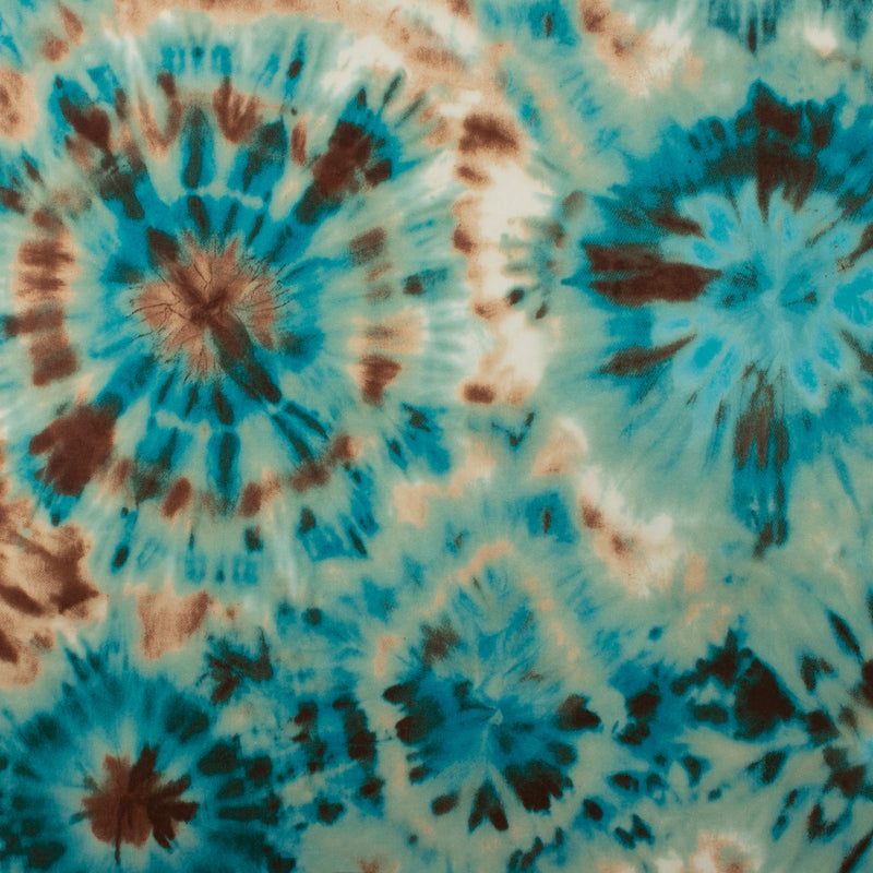 Tissu imprimé pour costume de bain - Teint noué (tie dye) - Turquoise