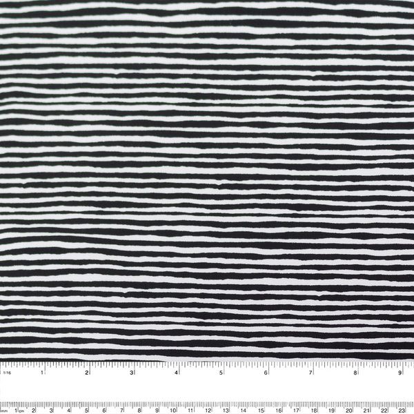 Bathing Suit Print - Stripes - Black / White