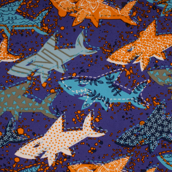 Bathing Suit Print - Shark - Blue