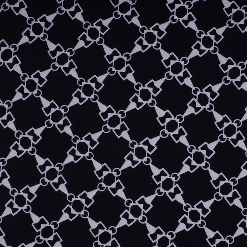 Tissu imprimé pour costume de bain - Géométrique - Noir