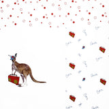 IMA-GINE - T-shirt panel (100cm X 150cm) - Kangaroo -  White / Red