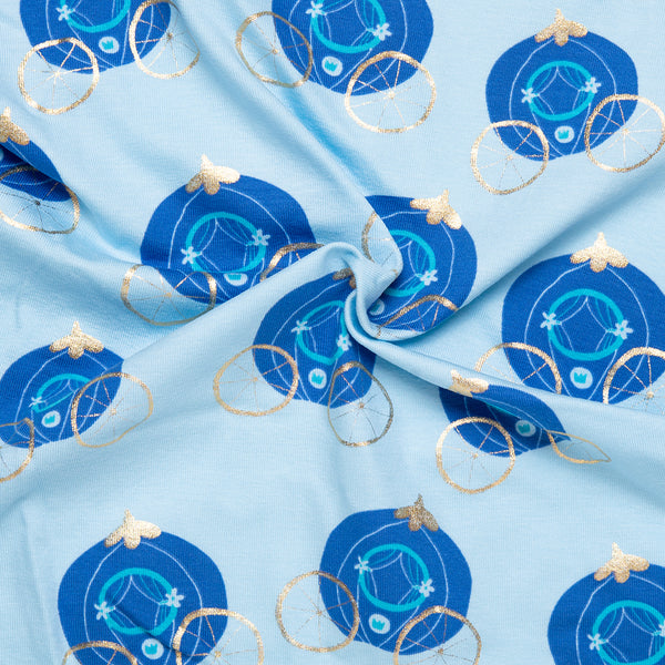 Cotton Lycra Knit Print - IMA-GINE F21 - Cinderella - Blue