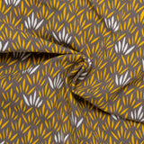 Cotton Lycra Knit Print - IMA-GINE F21 - Leafs - Yellow