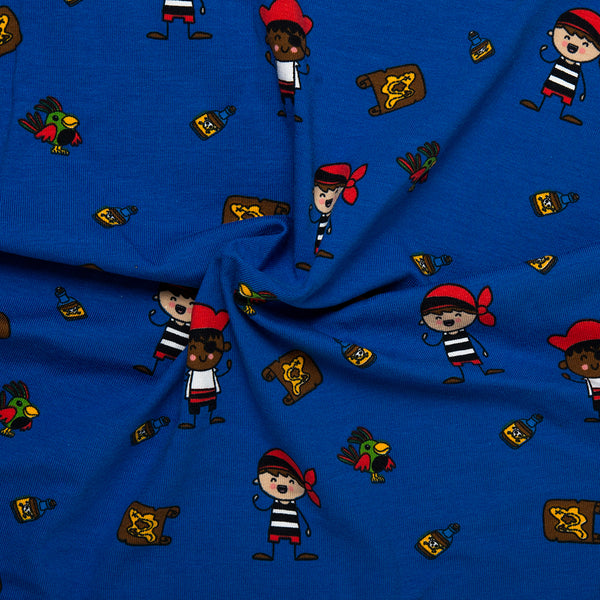 Cotton Lycra Knit Print - IMA-GINE F21 - Pirates - Blue