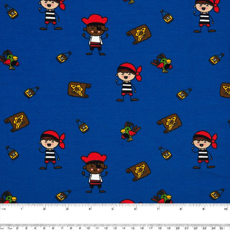 Cotton Lycra Knit Print - IMA-GINE F21 - Pirates - Blue