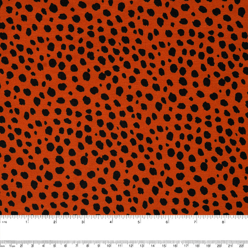 Cotton Lycra Knit Print - IMA-GINE F21 - Leopard - Orange
