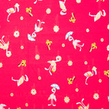 Cotton Lycra Knit Print - IMA-GINE F21 - Flamingo - Pink